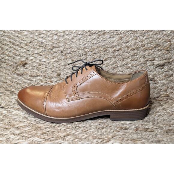 Nunn Bush Dress Shoes Mens 13 M Brown Leather Cap-Toe Oxford Lace Up